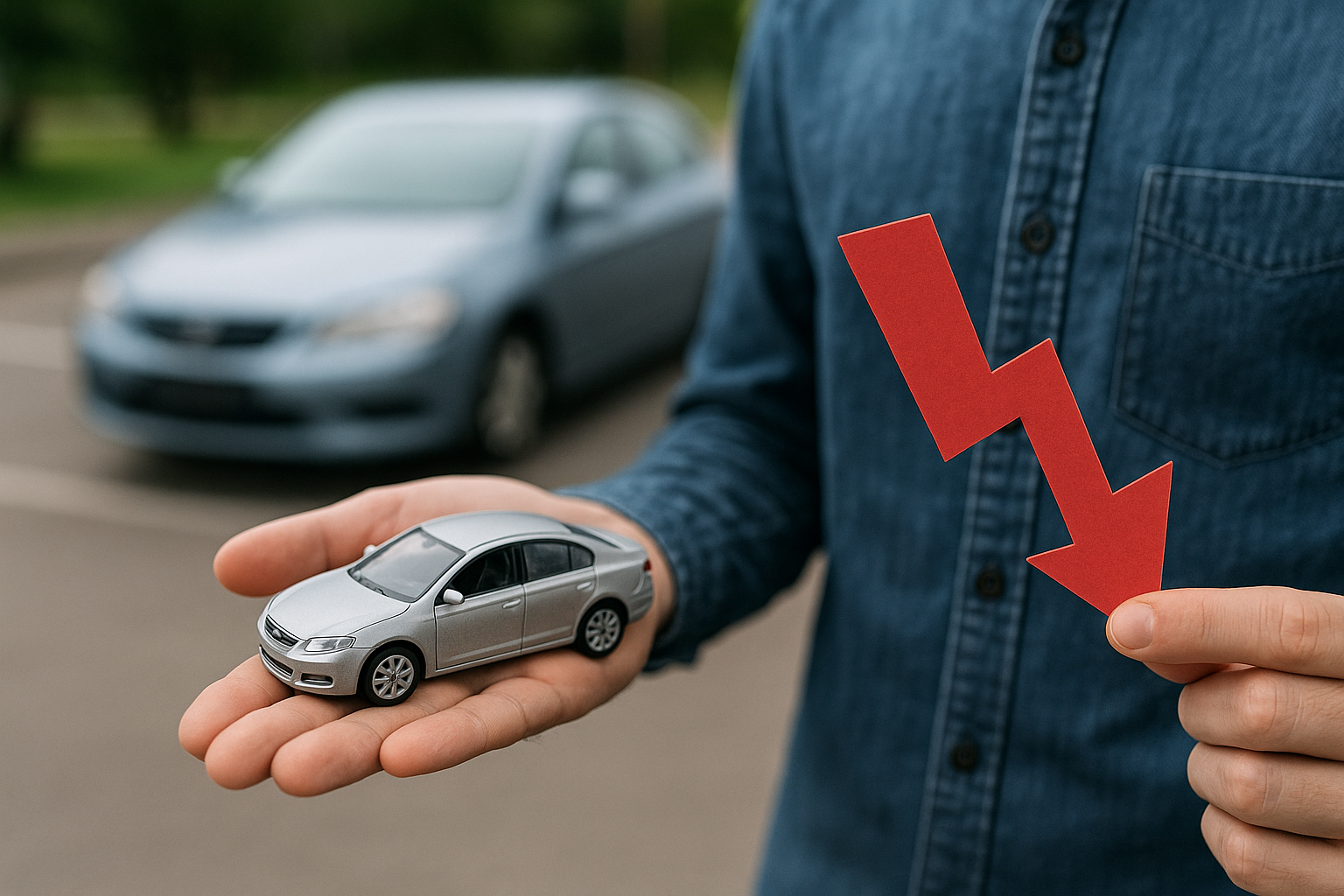 Concept of a significant decrease in car value